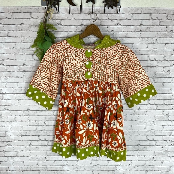 Jelly The Pug Boutique Orange Floral Hannah Dress - Picture 1 of 5